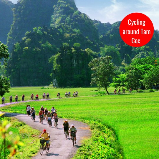 Cycling around Tam Coc in North Coast Vietnam