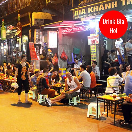 Drink Bia Hoi in Hanoi, Vietnam